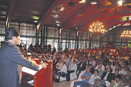 ENCUENTRO. El presidente Evo Morales en la inauguracin del seminario 