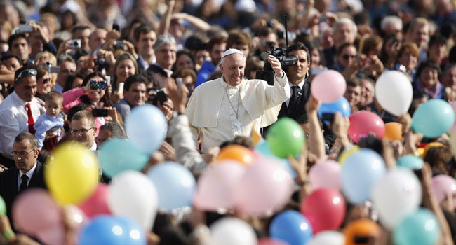 PONTFICE. El Papa Francisco durante una de sus presentaciones pblicas.