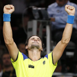 El espaol David Ferrer despach a su compatriota Rafael Nadal para avanzar a la final de Bercy.