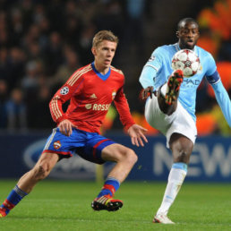 Una escena de la goleada del equipo ingls Mancester City, ayer, sobre el CSKA.