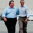 REELEGIDO. Chris Christie (i) con Obama.