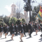 DESFILE. Los actos de homenaje incluyen desfiles, como el escolar de ayer.