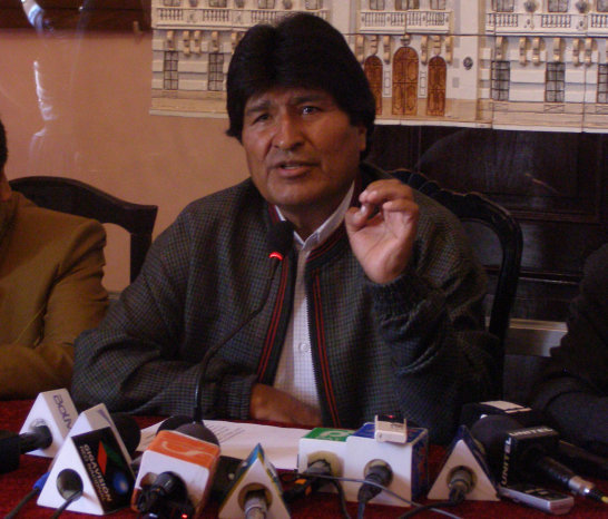 CONFERENCIA. El presidente Evo Morales en Sucre, ayer.