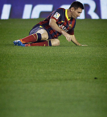 Lionel Messi se lesion en el partido contra el Betis.