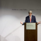 NEGOCIACIONES. John Kerry durante la reciente reunin sobre Irn en Ginebra.