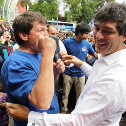 CAMPAA. El candidato independiente, Franco Parisi, en un acto proselitista en Bo Bo.