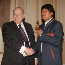 ENCUENTRO. El presidente Evo Morales y el secretario general de la OEA Jos Miguel Insulza.