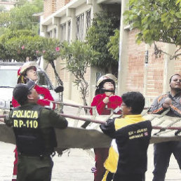 SIMULACRO. La Polica reaccion.