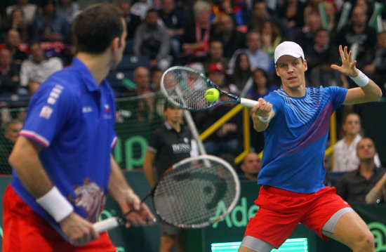 Tomas Berdych (i) y Radek Stepanekh (d), la dupla ganadora.