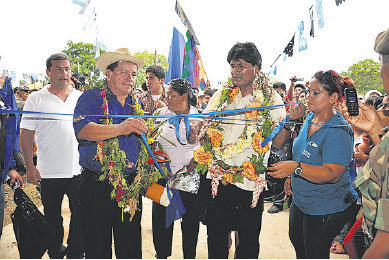 ENTREGA. Evo Morales en San Pablo.