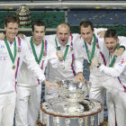 El equipo checo ganador de la Copa Davis, ante Serbia en Belgrado.