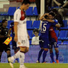 La celebracin de uno de los goles del cuadro de Tigre.