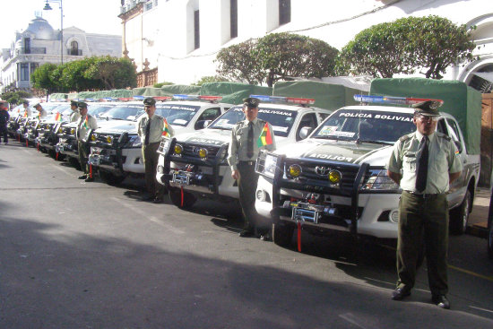 MOTORIZADOS. La dotacin fortificar el trabajo de los efectivos de la Polica en las provincias de Chuquisaca.