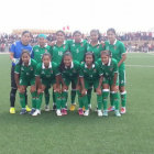 Las integrantes de la seleccin boliviana de ftbol femenino que fueron eliminadas ayer, ante las venezolanas.