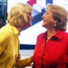 DIFERENCIAS. La candidata de La Alianza Evelyn Matthei (i) y la candidata de la coalicin Nueva Mayora Michelle Bachelet (d).