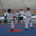 Uno de los combates sostenidos ayer, en el coliseo Polideportivo.