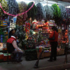 PREPARATIVOS. La gente acudi masivamente a buscar los adornos de Navidad.