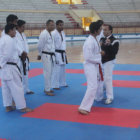 El chileno lvaro Ribera (de negro) imparti sus enseanzas a los entrenadores nacionales en la ltima jornada del Nacional de Karate.