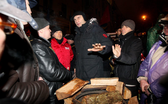 PROTESTA. Las manifestaciones continan en la capital de Ucrania, Kiev.