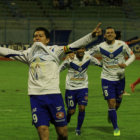 La celebracin de Carlos Saucedo, uno de los goleadores del torneo.