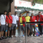 Algunos jugadores de Universitario minutos antes de ausentarse a Santa Cruz de la Sierra y su posterior traslado a Warnes.