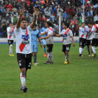 La celebracin de los jugadores de Nacional Potos luego de vencer a la Academia en el estadio Vctor Agustn Ugarte.