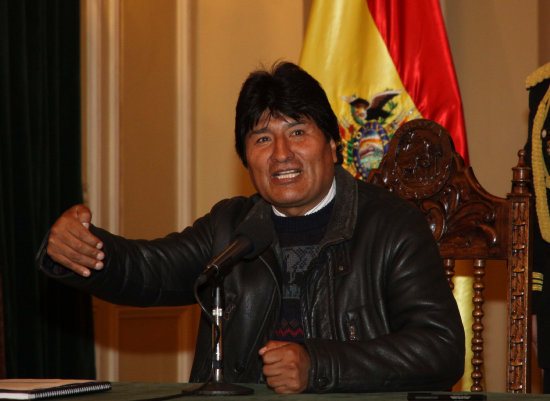 POSICIN. El presidente Evo Morales en conferencia de prensa.