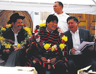 Encuentro. Evo Morales ya reuni a Urquizu y Torres, en anteriores oportunidades.