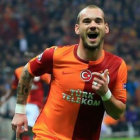 El holands Wesley Sneijder marc uno de los goles del Galatasaray.