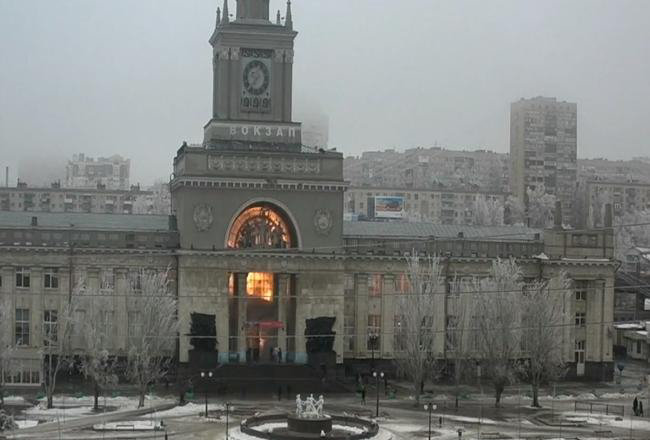 TRAGEDIA. Imagen de la estacin de Volgorado todava en llamas tras la violenta explosin.