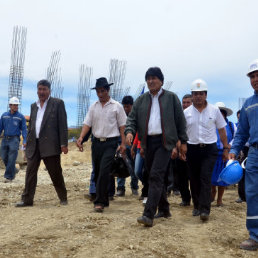 Inspeccin. El presidente Evo Morales estuvo ayer en el municipio de Punata.