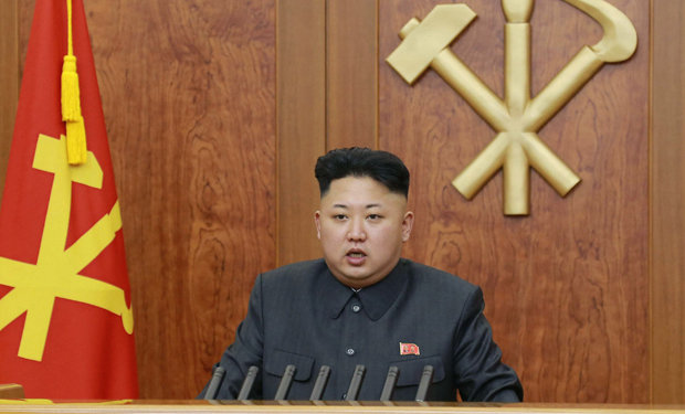 MANDATARIO. Kim Jong-un durante su mensaje de Ao Nuevo.