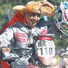 Fabricio Fuentes durante la largada simblica en Rosario. 