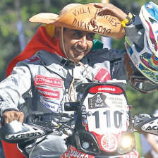 Fabricio Fuentes durante la largada simblica en Rosario. 