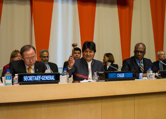 POSESIN. El presidente Evo Morales preside, desde ayer, el G-77 ms China.