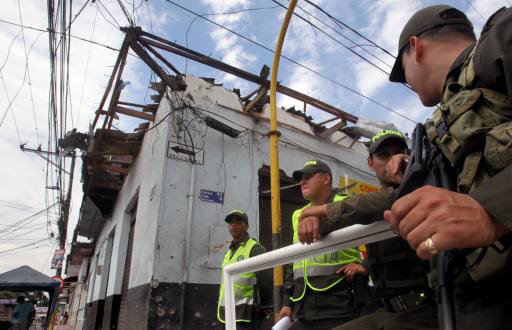 EXPLOSIN. El ataque fue perpetrado en la regin del Valle del Cauca, al sudoeste de Colombia.