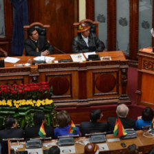 INFORME. El presidente Evo Morales se dirige al pas durante la sesin de honor de la Asamblea Legislativa Plurinacional, con motivo del cuarto aniversario del Estado Plurinacional.