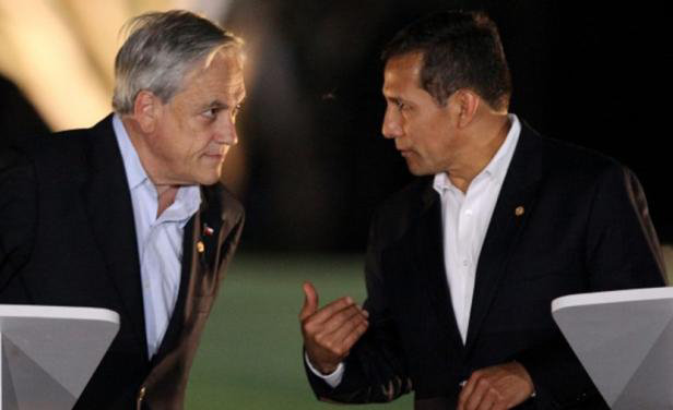 MANDATARIOS. Los presidentes Sebastin Piera y Ollanta Humala aguardan el fallo con gran expectativa.