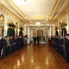 SALUDO. Los embajadores acreditados en el pas, durante el saludo protocolar en La Paz.