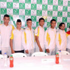 El equipo Bolivia que desde hoy se medir con Per, por el grupo II de la zona Americana de la Copa Davis.