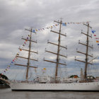 TRAVESÍA. Vista de la fragata Libertad, buque insignia de la Armada argentina.