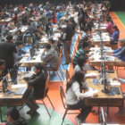EXAMEN. Tras rendir la prueba computarizada, los bachilleres luego de media hora pudieron saber si fueron admitidos o no.