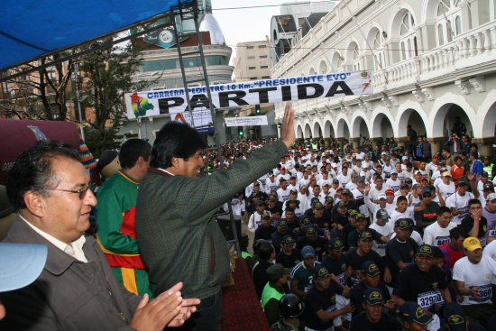 Actividad. El presidente Evo Morales estuvo ayer, en el departamento de Oruro.