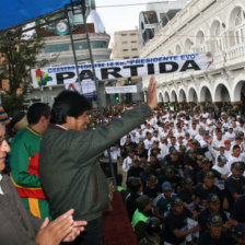 Actividad. El presidente Evo Morales estuvo ayer, en el departamento de Oruro.