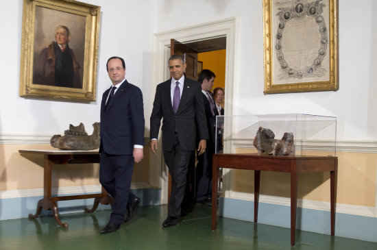 CONFERENCIA. Barack Obama y Franois Hollande en la Casa Blanca.