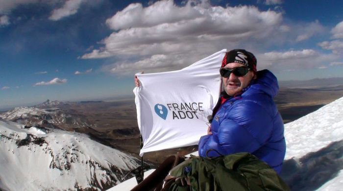 EN LA CIMA DEL PARINACOTA. El francs Paul Baudry, el 12 de julio de 2013.