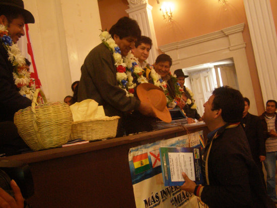 PRESENCIA. El acto en Sucre, donde tambin hubo ambiente electoral.