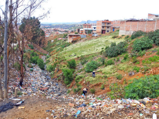 NAUSEABUNDO. Toneladas de basura, acumuladas desde hace varios aos, pululan en medio de las aguas servidas que se vierten de las alcantarillas de unos cuatro barrios.