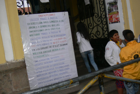 VACANTES. Pocos estudiantes asisten a los colegios nocturnos.