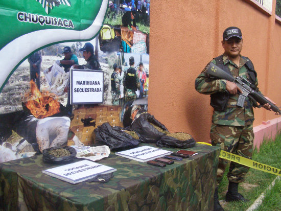 DROGAS. Incautan marihuana en Sucre.